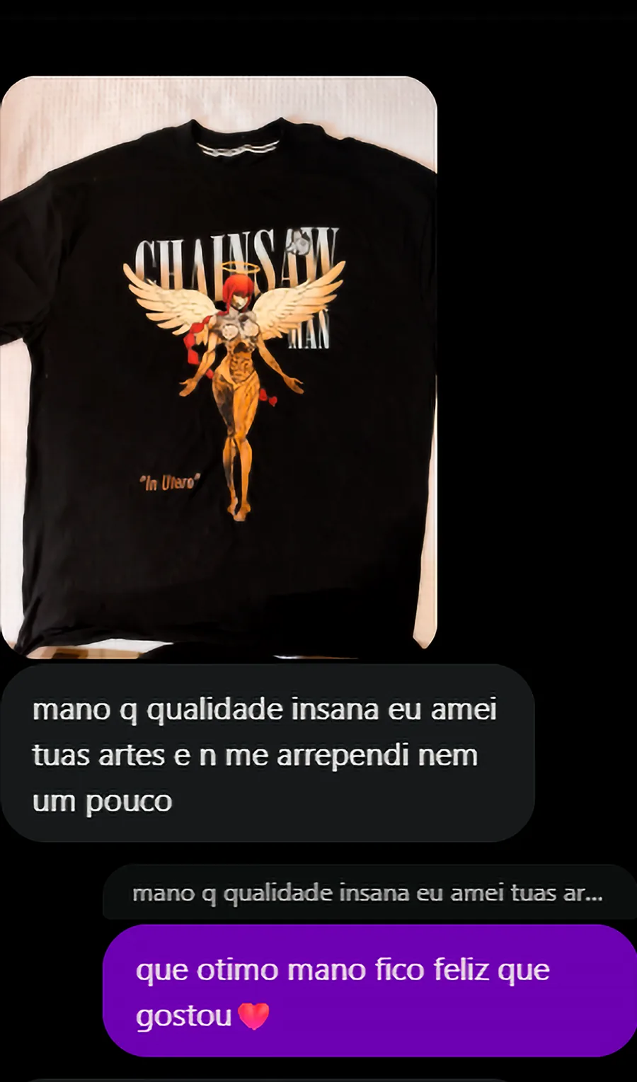 Avaliação de cliente: Qualidade insana